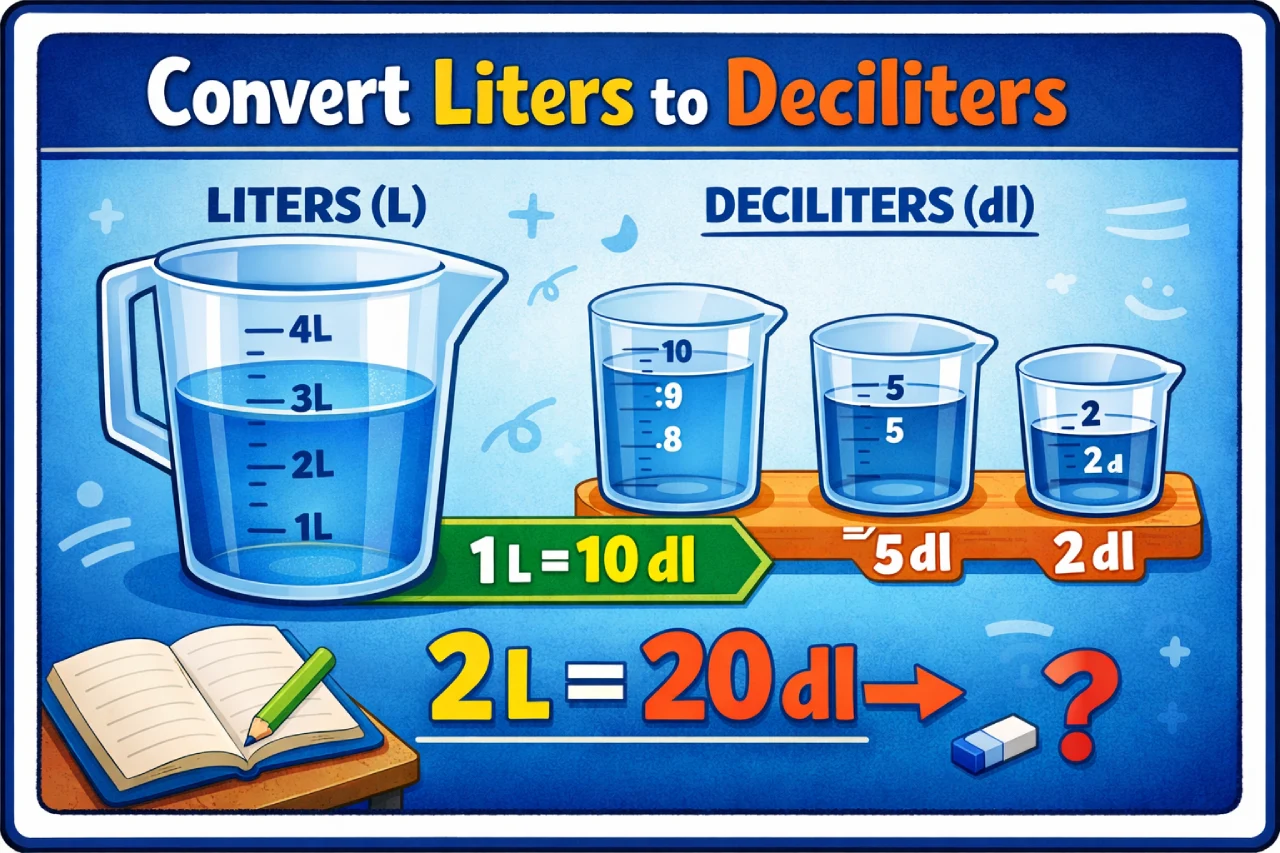 Convert Liters to Deciliters (L to dL Formula & Examples)