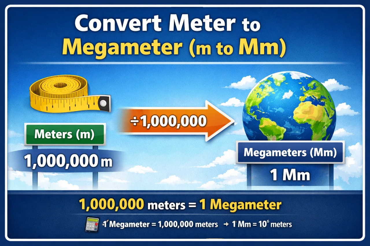 Convert Meter to Megameter (m to Mm) Easily with Formula
