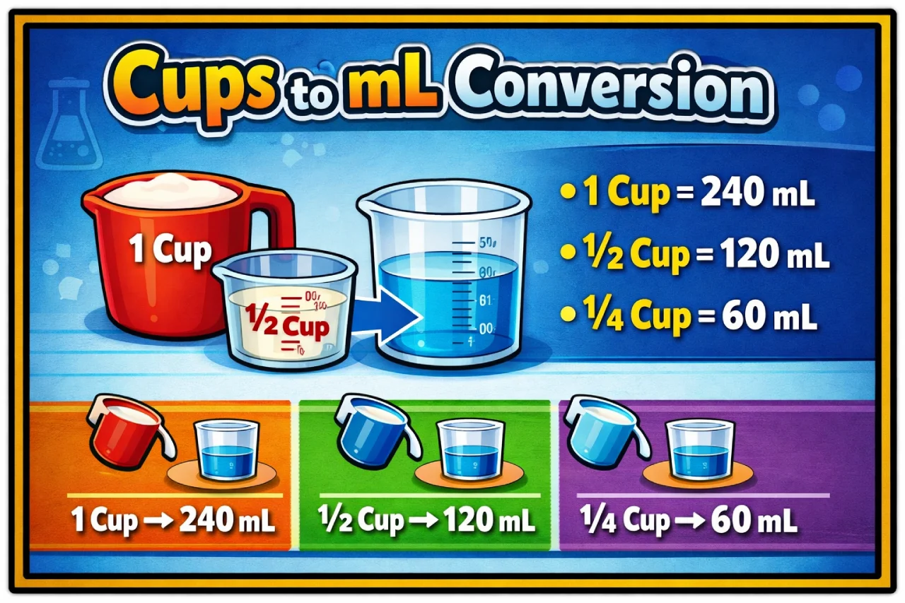 Cups to mL Conversion (1 Cup = How Many mL?)
