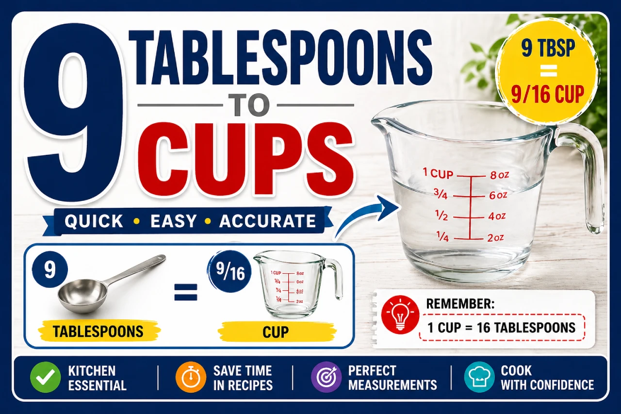 9 Tablespoons to Cups