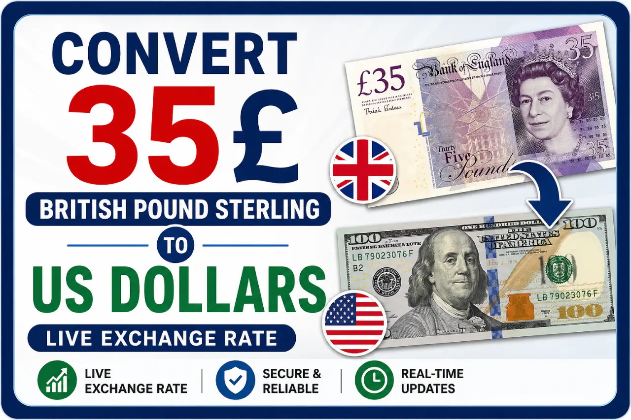 Convert 35 British Pound Sterling to US Dollars