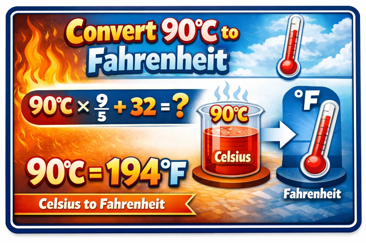 Convert 90°C to Fahrenheit