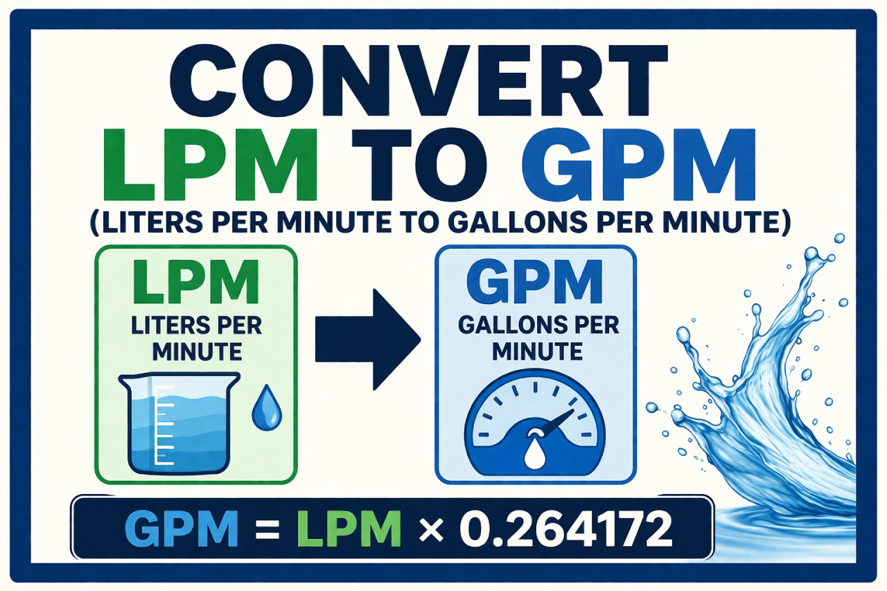 Convert LPM to GPM (Liters per Minute to Gallons per Minute)