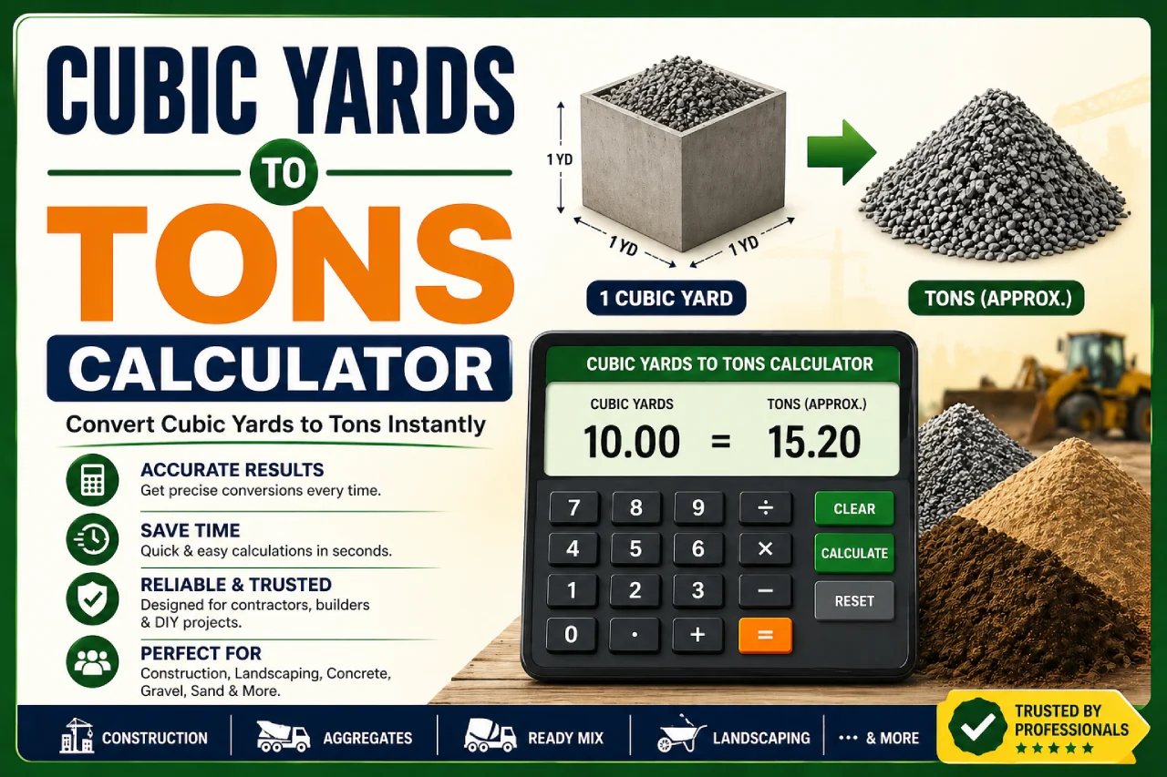 Cubic Yards to Tons Calculator