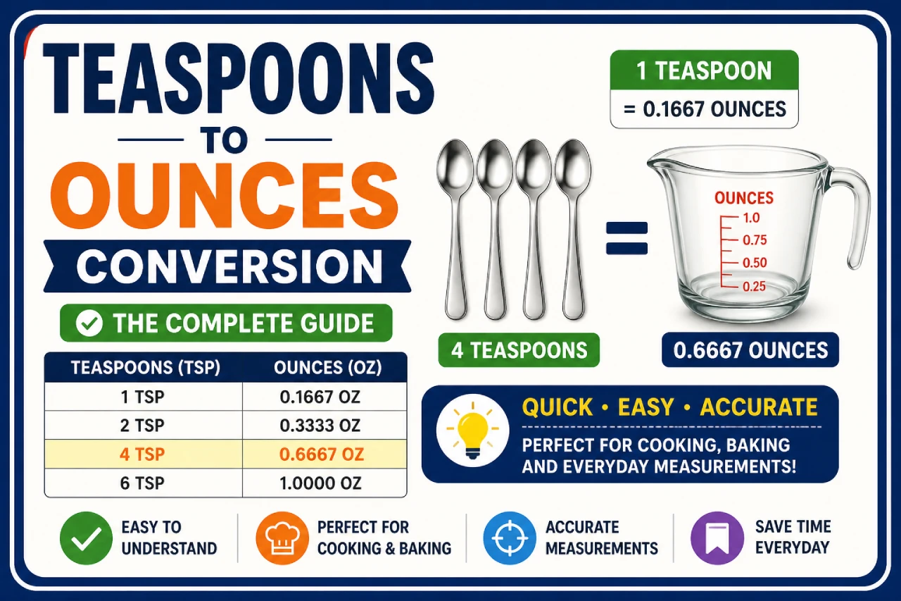 Teaspoons to Ounces Conversion
